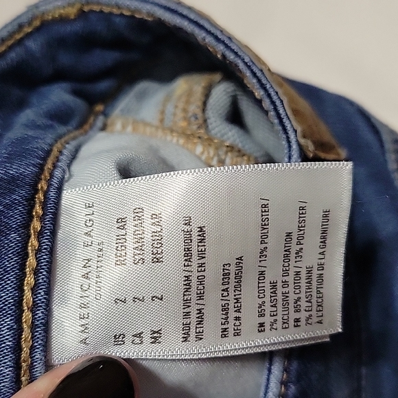 American Eagle medium wash super hi rise jegging women's size 2 - Picture 6 of 7